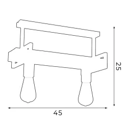 Luminex Industrie Deckenlampe Metall Holz L:45 cm E27 wohnlich< Deckenleuchten|Flurlampen