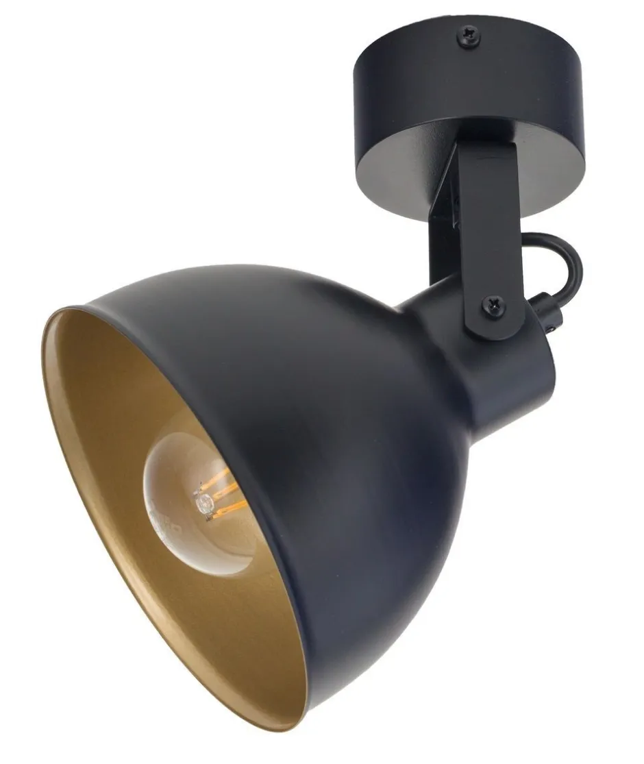 Spots|Wandleuchten*Sigma Industrie Deckenstrahler Schwarz Gold flexibel B:15 cm