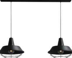 Industrie Lampen|Vintage Lampen*Masterlight Industrie Hängelampe Schwarz Ø45cm E27 Ziergitter