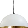 Industrie Lampen|Vintage Lampen*Masterlight Industrie Pendelleuchte XXL Ø80cm Weiß Gold LARINO