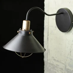 Nowodvorski Industrie Wandlampe Schwarz Kupfer E27 T:40cm LOFT< Wandleuchten|Esszimmer Lampen