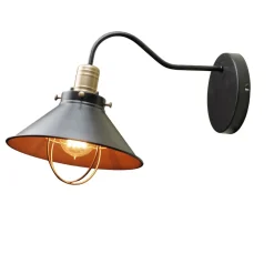 Nowodvorski Industrie Wandlampe Schwarz Kupfer E27 T:40cm LOFT< Wandleuchten|Esszimmer Lampen