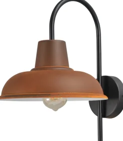 Wandleuchten|Küchenlampen*Masterlight Industrie Wandleuchte in Rost Braun