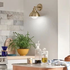 Elstead Innenleuchte 3-in-1 Wand Decke Hänge Metall Glas in Bronze< Metall Lampen|Lampenschirme