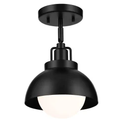 Metall Lampen|Lampenschirme*Elstead Innenleuchte 3-in-1 Wand Decke Hänge Schwarz Metall Glas