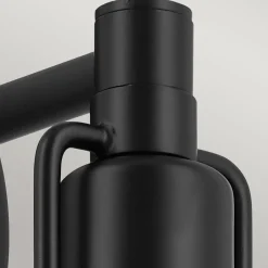 Metall Lampen|Lampenschirme*Elstead Innenleuchte 3-in-1 Wand Decke Hänge Schwarz Metall Glas