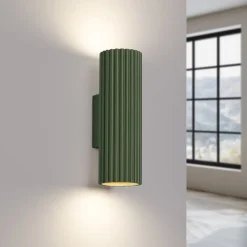 Sollux Innenwandlampe klein H: 20 cm Grün GU10 2-flammig Up Down< Flurlampen|Wohnzimmerlampen