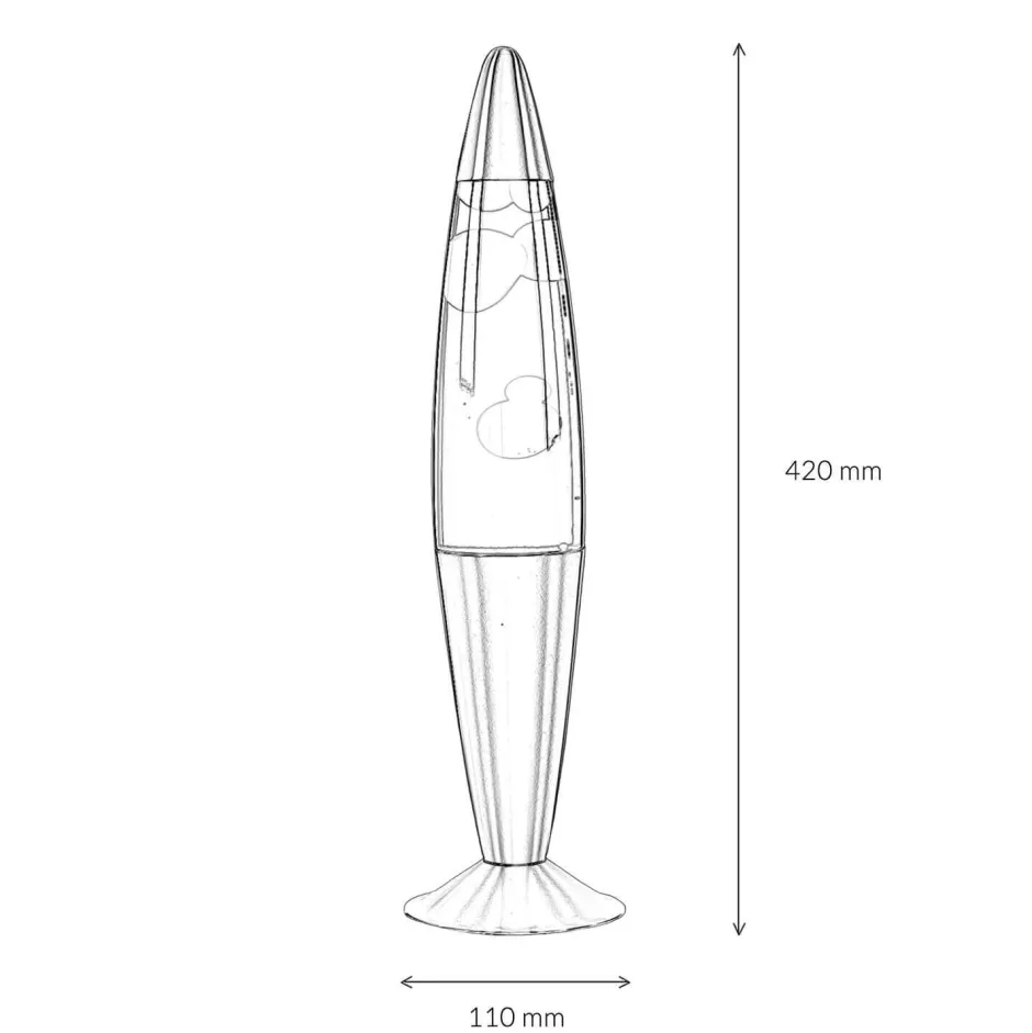 Easylight JENNY Lavalampe Orange Wachs Rot 42cm hoch Retro< Retro Lampen|Lavalampen