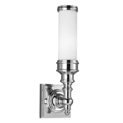 Elstead Jugendstil Bad Lampe LED Chrom Weiß IP44 Wand< Wandleuchten|Badezimmer Lampe