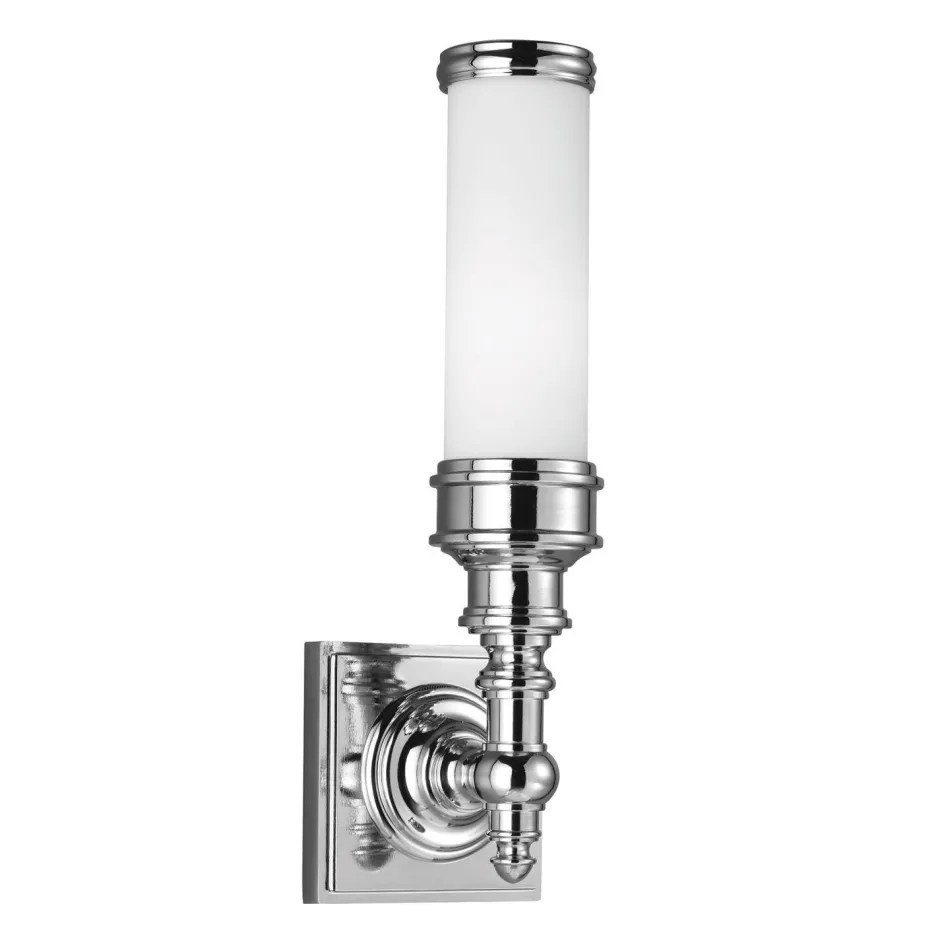 Elstead Jugendstil Bad Lampe LED Chrom Weiß IP44 Wand< Wandleuchten|Badezimmer Lampe