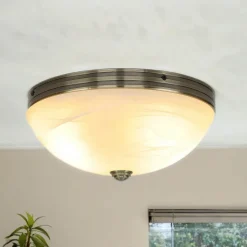 Deckenleuchten|Flurlampen*Easylight Jugendstil Deckenlampe Glas 2xE27 Ø31cm ORCHIDEA