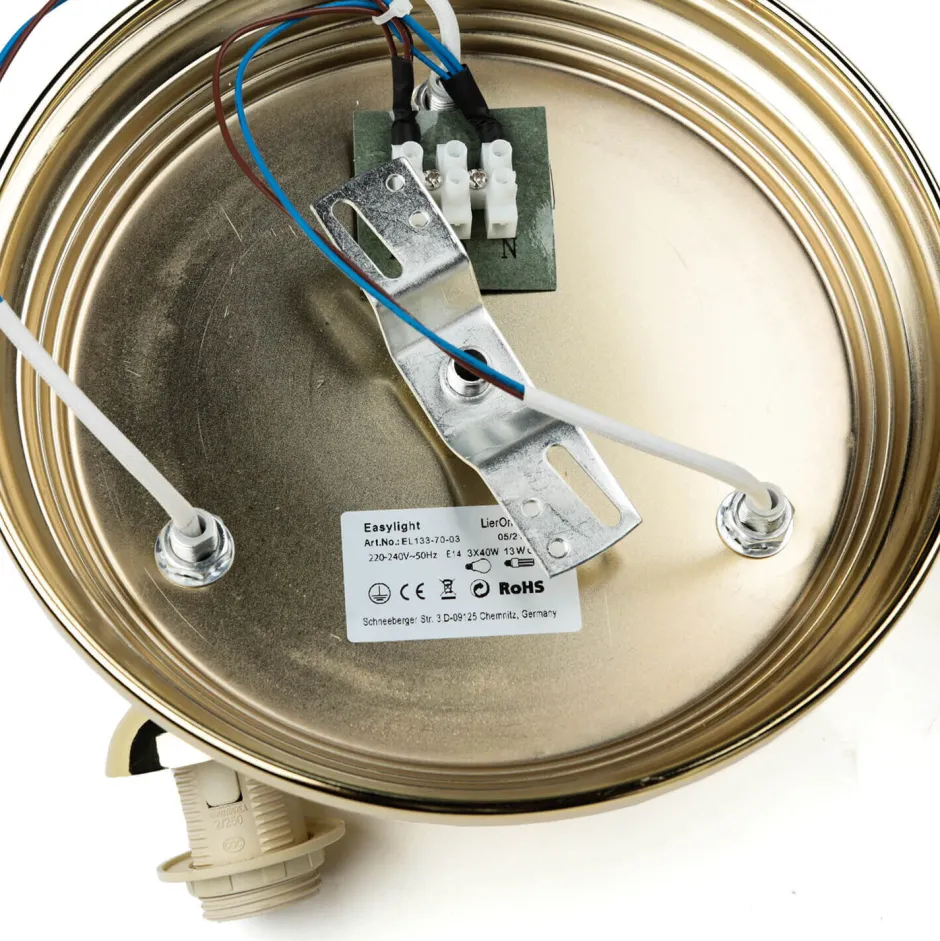 Glaslampen|Jugendstil Lampen*Easylight Jugendstil Deckenlampe in Gold Flur Bad