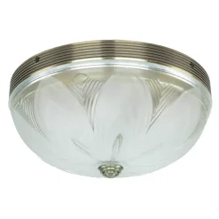 Easylight Jugendstil Deckenleuchte E27 mit Glasschirm Messing Optik< Deckenleuchten|Flurlampen