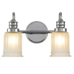 Elstead Jugendstil Lampe Bad LED G9 B: 35,7 cm Chrom Weiß IP44< Wandleuchten|Badezimmer Lampe