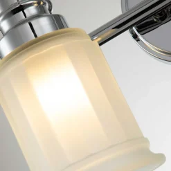 Elstead Jugendstil Lampe Bad LED G9 B: 35,7 cm Chrom Weiß IP44< Wandleuchten|Badezimmer Lampe