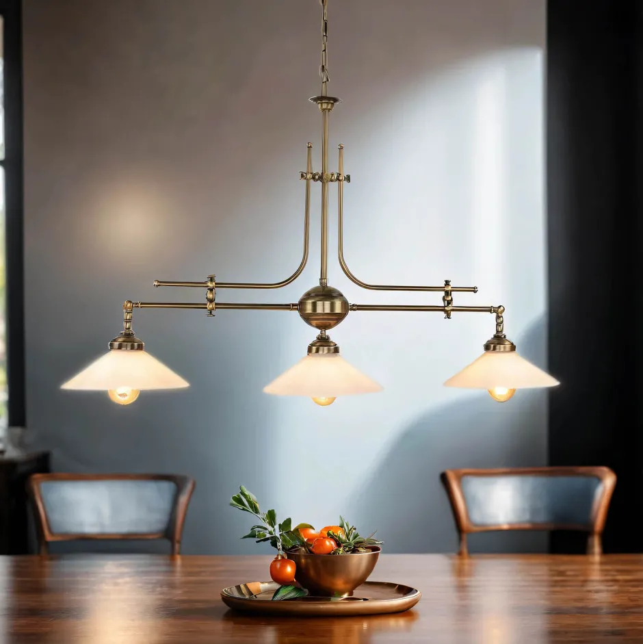 Giovanni Battista Jugendstil Profi Billardtischlampe E27 Weiß Esszimmer< Glaslampen|Messinglampen