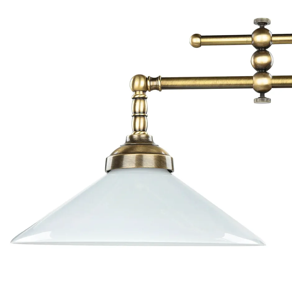 Giovanni Battista Jugendstil Profi Billardtischlampe E27 Weiß Esszimmer< Glaslampen|Messinglampen