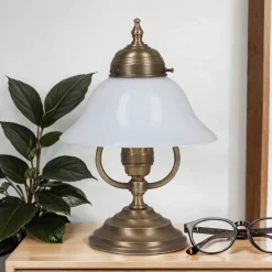 Berliner Messingleuchten Jugendstil Tischleuchte Berliner Messing V20< Metall Lampen|Messinglampen