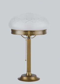 Berliner Messingleuchten Jugendstil Tischleuchte Messing Z17 Zugschnur< Tischlampen|Schlafzimmer Lampen