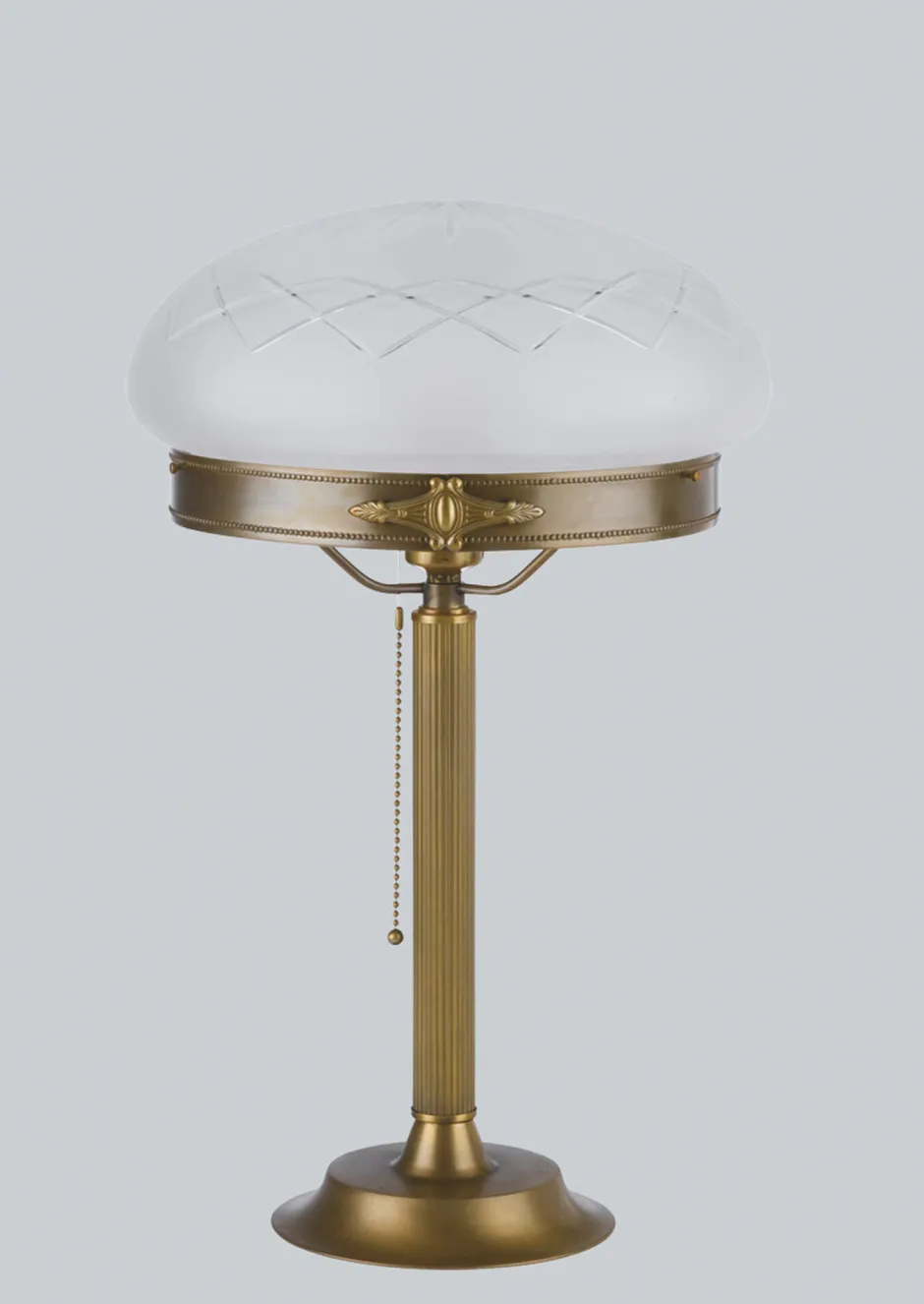 Berliner Messingleuchten Jugendstil Tischleuchte Messing Z17 Zugschnur< Tischlampen|Schlafzimmer Lampen