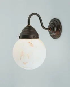Wohnzimmerlampen|Küchenlampen*Berliner Messingleuchten Jugendstil Wandlampe Messing Glas Marmor E27 blendarm