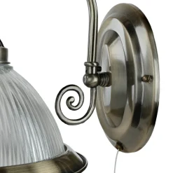 Esszimmer Lampen|Wandleuchten*Searchlight Jugendstil Wandlampe mit Glasschirm Antik