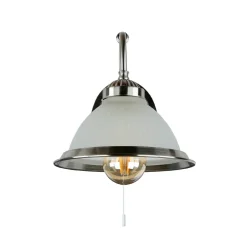 Easylight Jugendstil Wandleuchte E27 mit Glasschirm Silbern< Wandleuchten|Küchenlampen