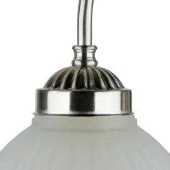 Easylight Jugendstil Wandleuchte E27 mit Glasschirm Silbern< Wandleuchten|Küchenlampen