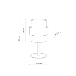 TK Lighting Jute Tischleuchte Metall 38 cm hoch Ø 20 cm Boho E27< Tischlampen|Schlafzimmer Lampen