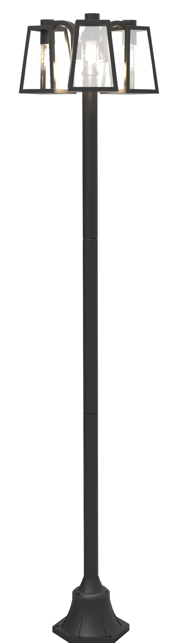 Metall Lampen|Wegeleuchten*Eco-Light Kandelaber Aluminium Glas E27 IP44 186,8 cm Schwarz