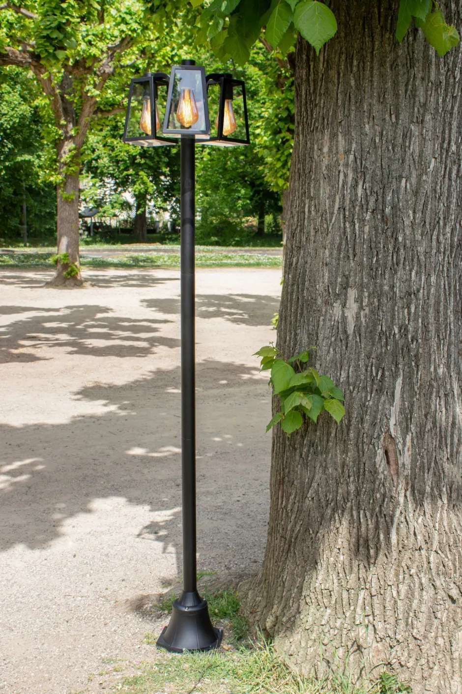 Metall Lampen|Wegeleuchten*Eco-Light Kandelaber Aluminium Glas E27 IP44 186,8 cm Schwarz