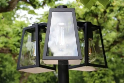Metall Lampen|Wegeleuchten*Eco-Light Kandelaber Aluminium Glas E27 IP44 186,8 cm Schwarz