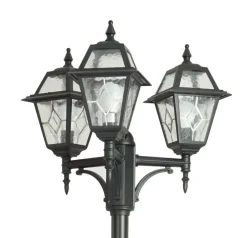 Außenleuchten Antik|Gartenlaternen*SU-MA Kandelaber MERKSEM Schwarz 185-285cm Rustikal 3x