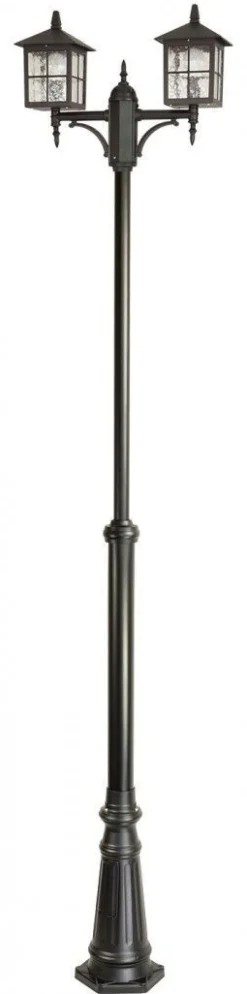 SU-MA Kandelaber Schwarz 180-280cm Rustikal 2x E27< Außenleuchten Antik|Gartenlaternen