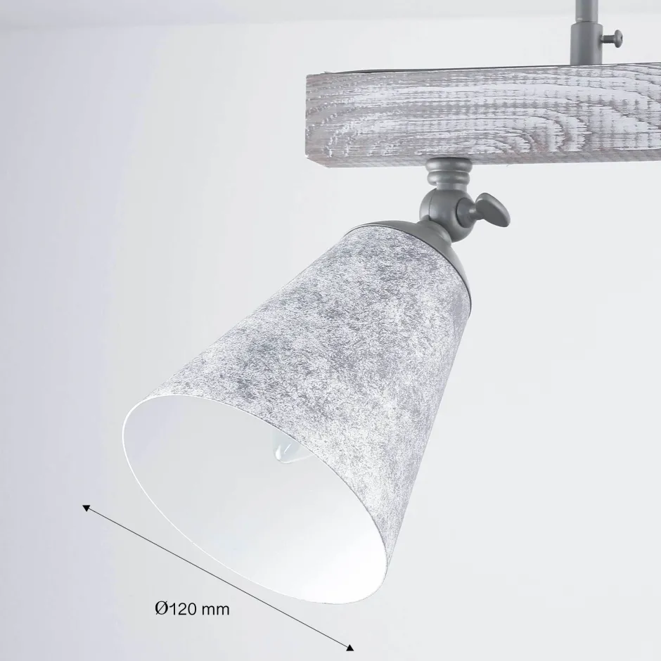 Deckenleuchten|Esszimmer Lampen*Luminex Küche Deckenlampe AGAP Echtholz Shabby Weiß 2xE27