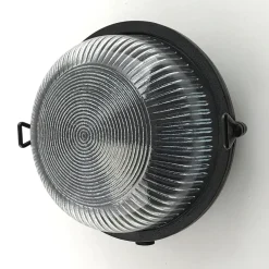 Andromeda Kellerlampe Messing Glas D: 17,5 cm rund IP64 E27 LYROS< Außenwandleuchten|Rustikale Lampen