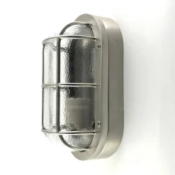 Außenwandleuchten|Feuchtraumleuchten*Andromeda Kellerlampe Messing massiv Glas E27 IP64 B: 23 cm TOXOS