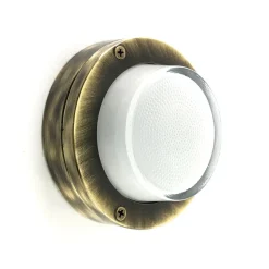 Andromeda Kellerleuchte Messing Glas G9 IP64 rund D: 14 cm DIANA< Außenwandleuchten|Rustikale Lampen