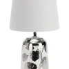Tischlampen|Schlafzimmer Lampen*Rabalux Keramik Tischlampe Stoff Schalter Blätter H:30cm