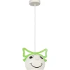 Luminex Kinderlampe Weiß Grün Ø 16,5 cm Glas Metall E27 Decke<Kinder Hängelampen|Kugellampen