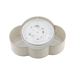 Kinderzimmerlampen|Kinderlampen*TK Lighting Kinderzimmer Wolkenlampe Beige Weiß Leinen B: 43 cm 2x E27