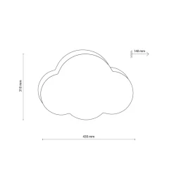 Kinderzimmerlampen|Kinderlampen*TK Lighting Kinderzimmer Wolkenlampe Beige Weiß Leinen B: 43 cm 2x E27