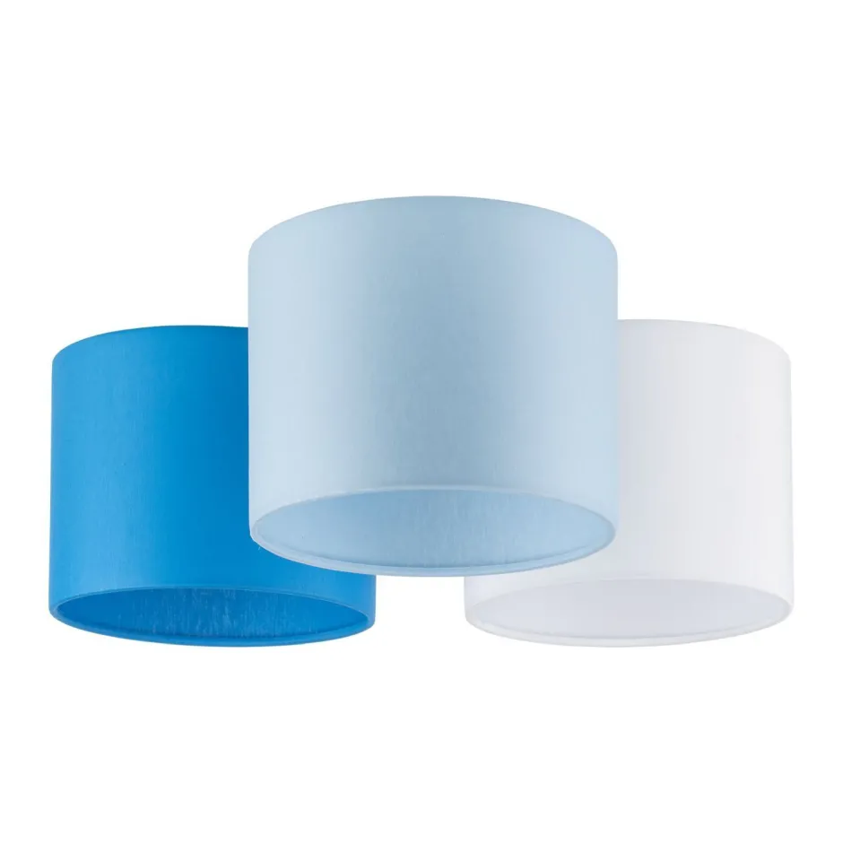 TK Lighting Kinderzimmerlampe Blau Weiß 3-flammig Stoff E27 Decke<Kinder Kinderzimmerlampen|Kinderlampen