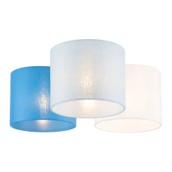 TK Lighting Kinderzimmerlampe Blau Weiß 3-flammig Stoff E27 Decke<Kinder Kinderzimmerlampen|Kinderlampen