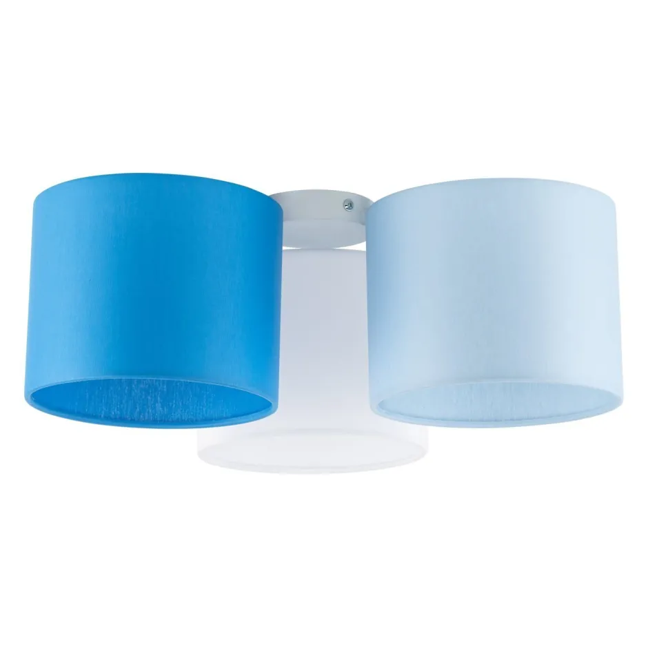 TK Lighting Kinderzimmerlampe Blau Weiß 3-flammig Stoff E27 Decke<Kinder Kinderzimmerlampen|Kinderlampen