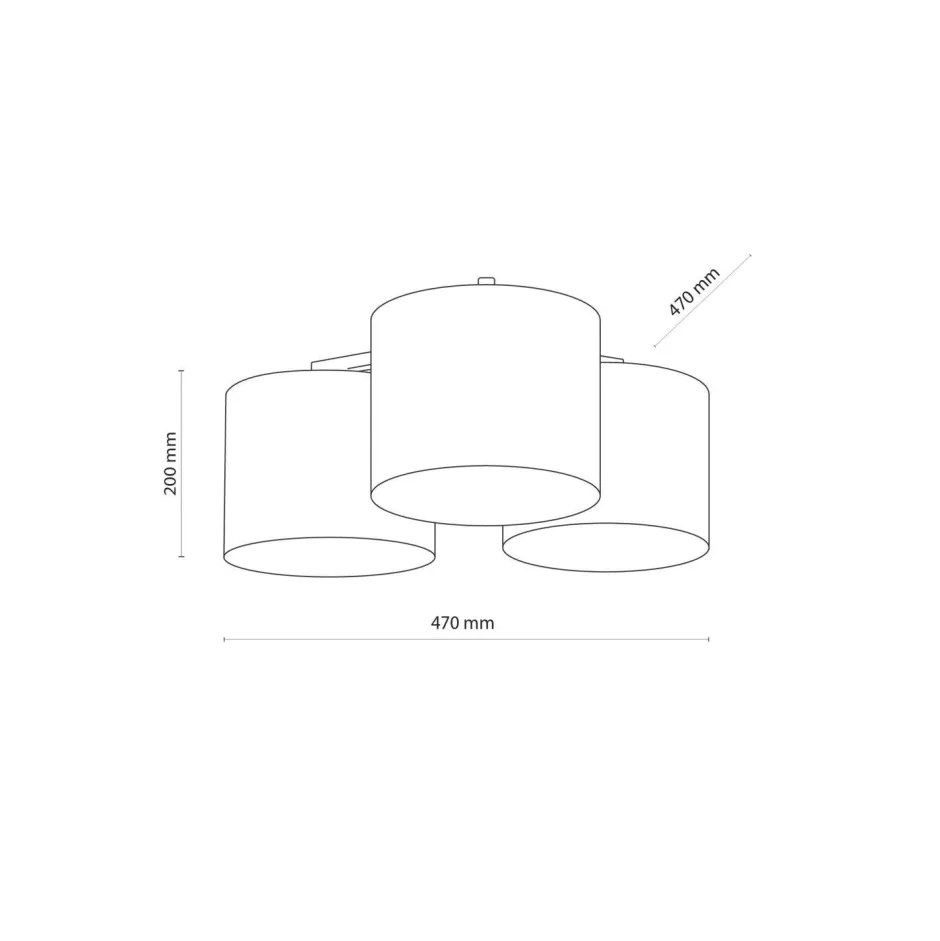 TK Lighting Kinderzimmerlampe Blau Weiß 3-flammig Stoff E27 Decke<Kinder Kinderzimmerlampen|Kinderlampen