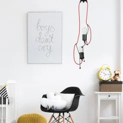 Emibig Kinderzimmerlampe Bobby Schwarz Rot Abenteuer<Kinder Kinderzimmerlampen|Kinderlampen