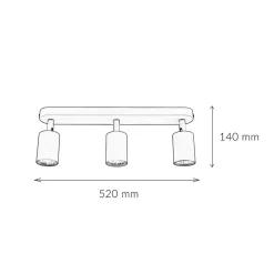 TK Lighting Kinderzimmerlampe Decke Mint L: 52 cm Metall 3-flammig GU10<Kinder Kinderzimmerlampen|Kinderlampen