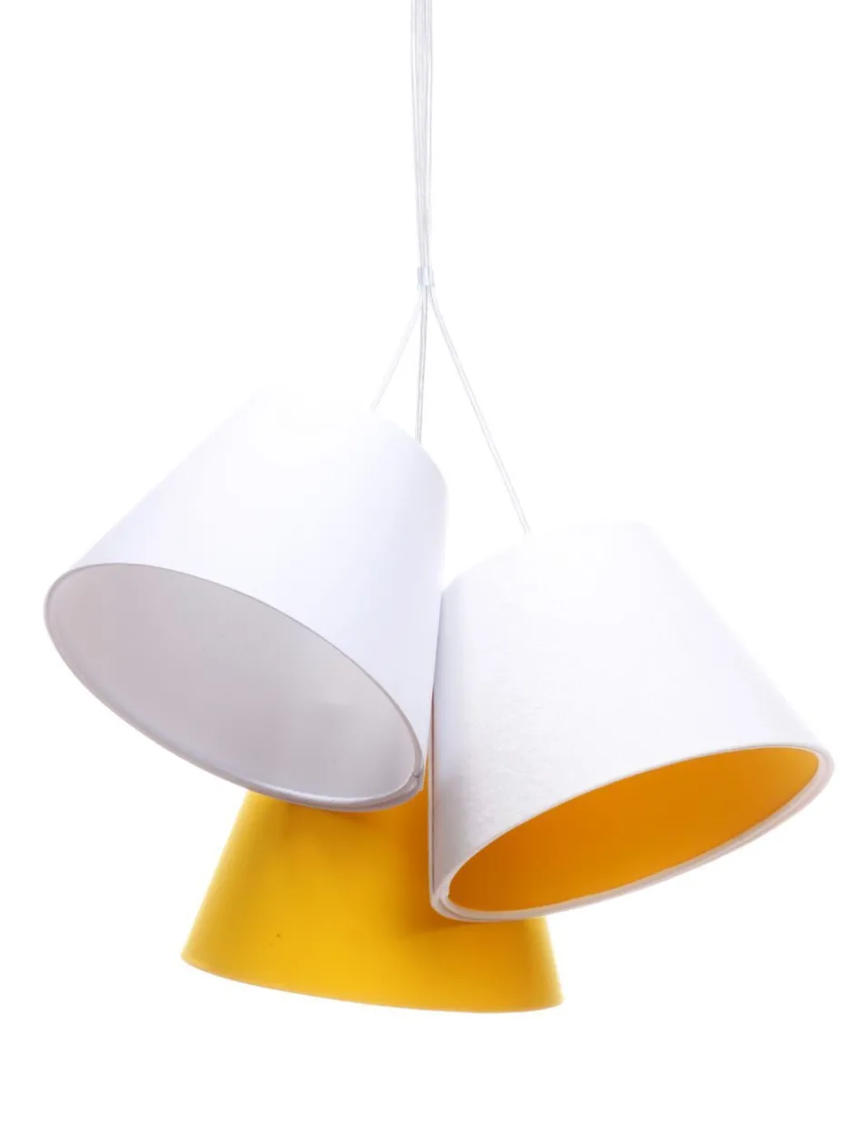 Kinderzimmerlampen|Kinderlampen*BPS Koncept Kinderzimmerlampe SAMY Weiß Orange Stoff Schirm