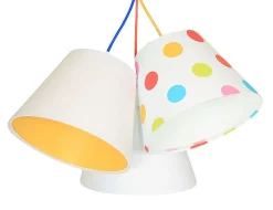 Kinderzimmerlampen|Kinderlampen*BPS Koncept Kinderzimmerlampe Weiß Orange gepunktet Stoff